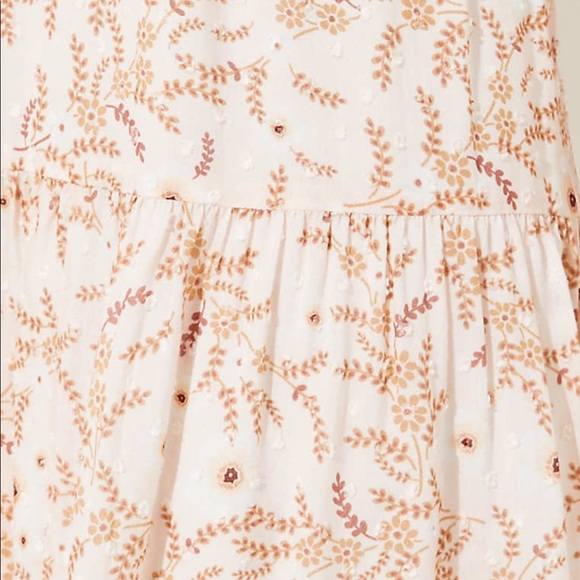 NWT LOFT Pink Floral Vine Tiered Dress - Picture 6 of 6